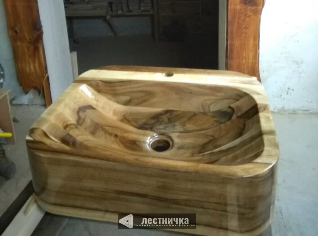 деревянная раковина для ванной на заказ БУча